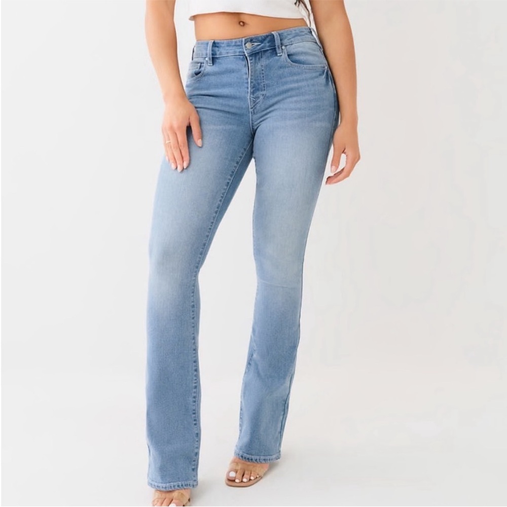 True Religion Becca Crystal Mid rise Bootcut Jeans New Light Bootcut 31 - Picture 2 of 4